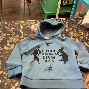 Gucci Blue Animal Print Hoodie